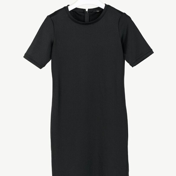 Tibi Black Stretch Short-Sleeve Mini Dress - Picture 1 of 8